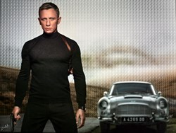 Daniel Craig by Nick Holdsworth - Mixed Media on Board sized 46x35 inches. Available from Whitewall Galleries